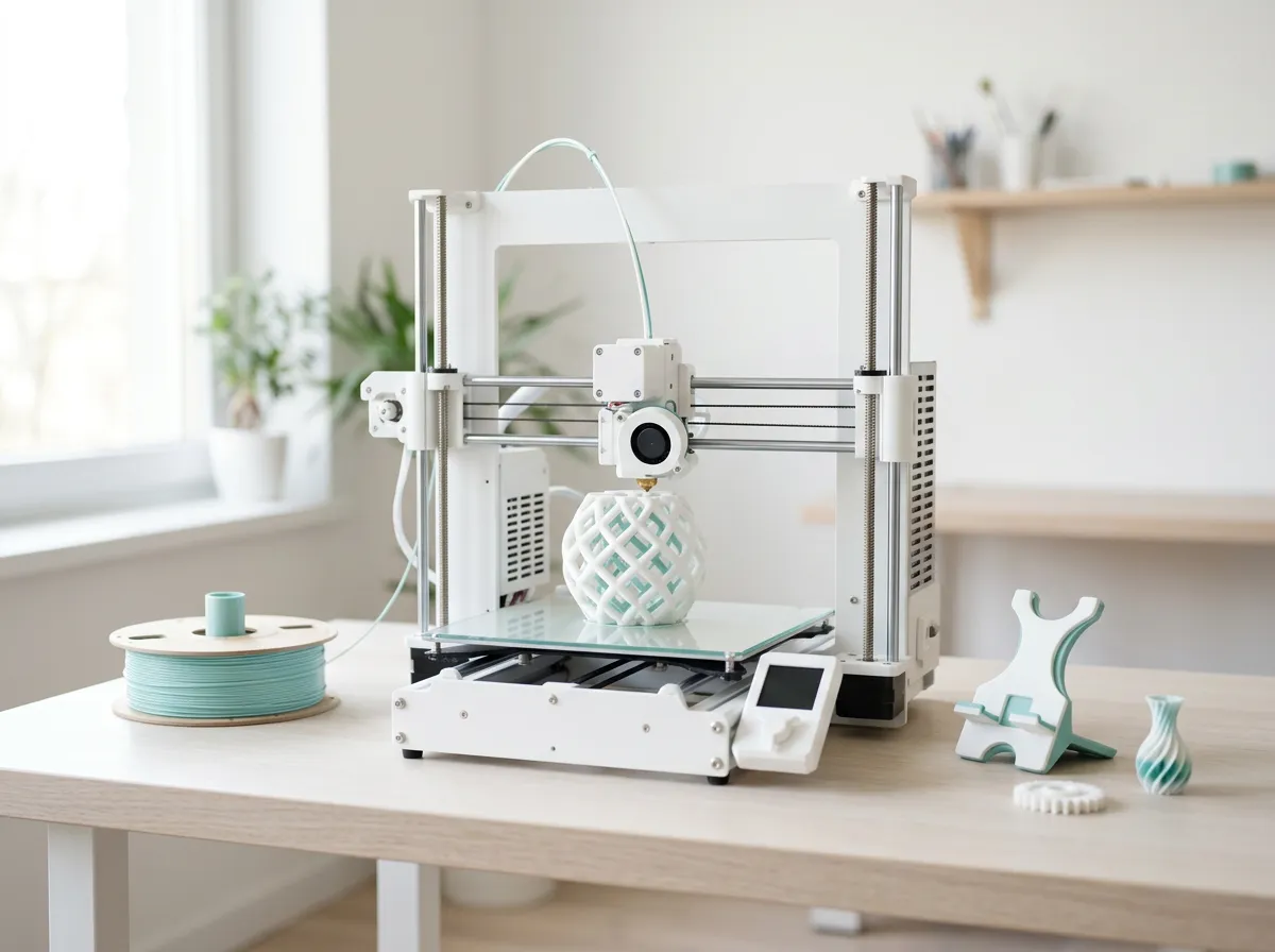 A 3D printer printing a part